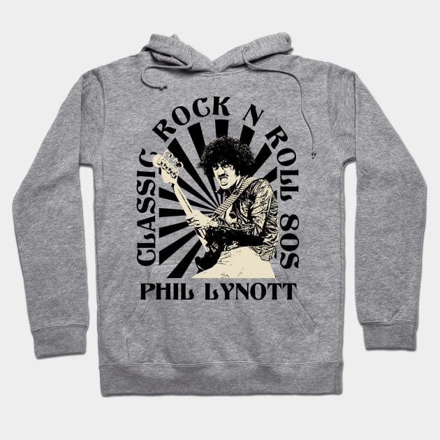 Phil Lynott Classic Style 80s Hoodie by Electric Tone